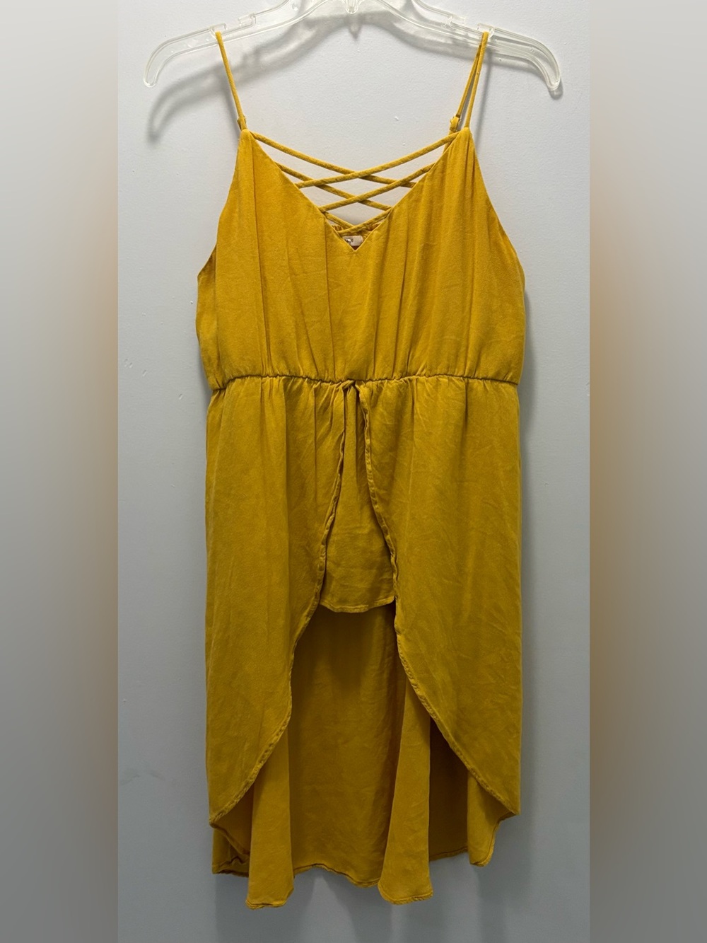 Maurices Mustard Yellow Crisscross High-Low Top